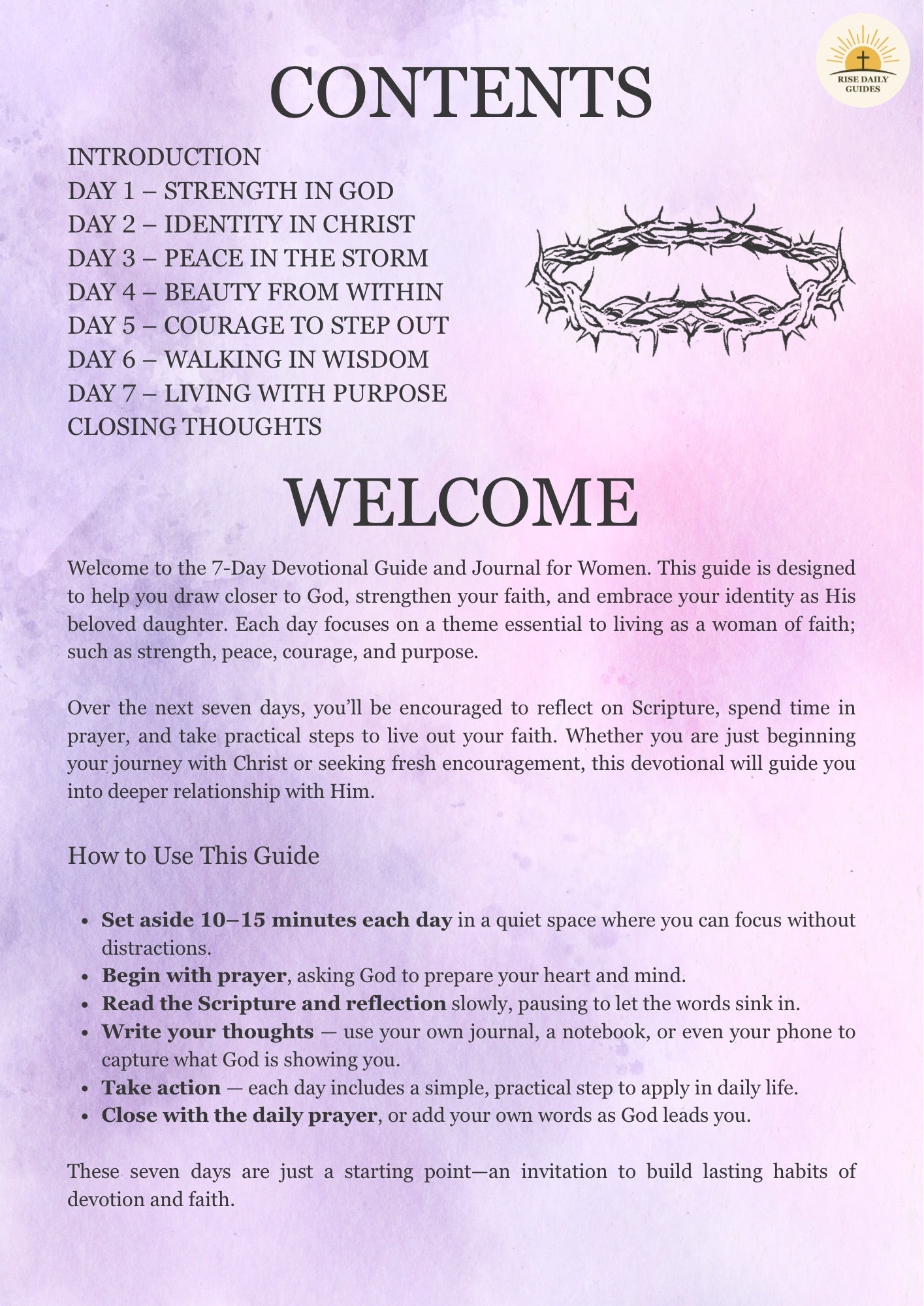 7-Day Devotional Guide and Journal for Women (PDF)
